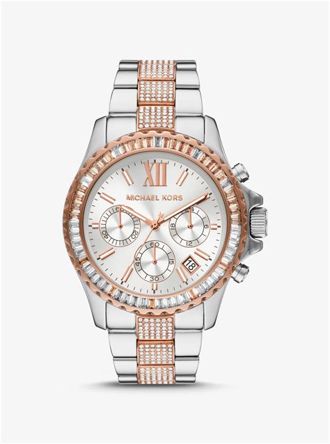 michael kors ladies two tone watch|Michael Kors everest chronograph.